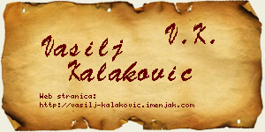 Vasilj Kalaković vizit kartica